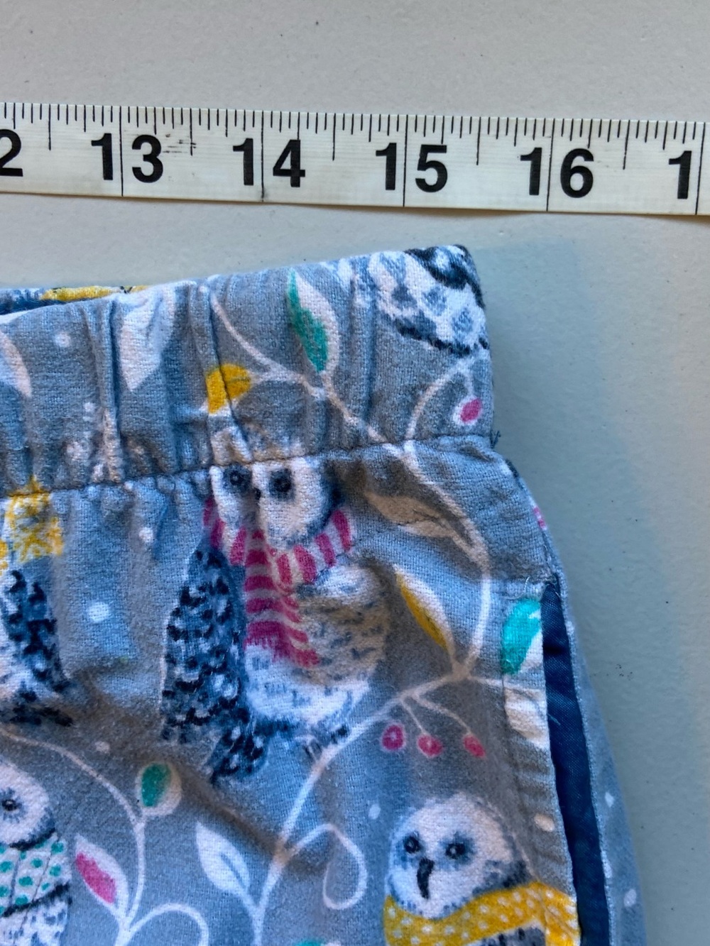 Nick and Nora Pajama Set Owls M Blue Cotton Flannel Pockets Arts & Crafts - Picture 13 of 16